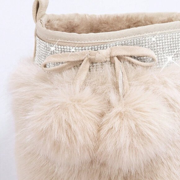 Apricot Casual Women's Comfortable Fuzzy Round Toe Boots - Picture 3 of 7